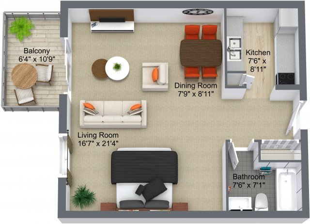 Simple Studio Plan layout